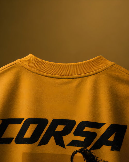 CORSA | Golden Yellow Oversized Bull Graphic T-Shirt | Chapter 002