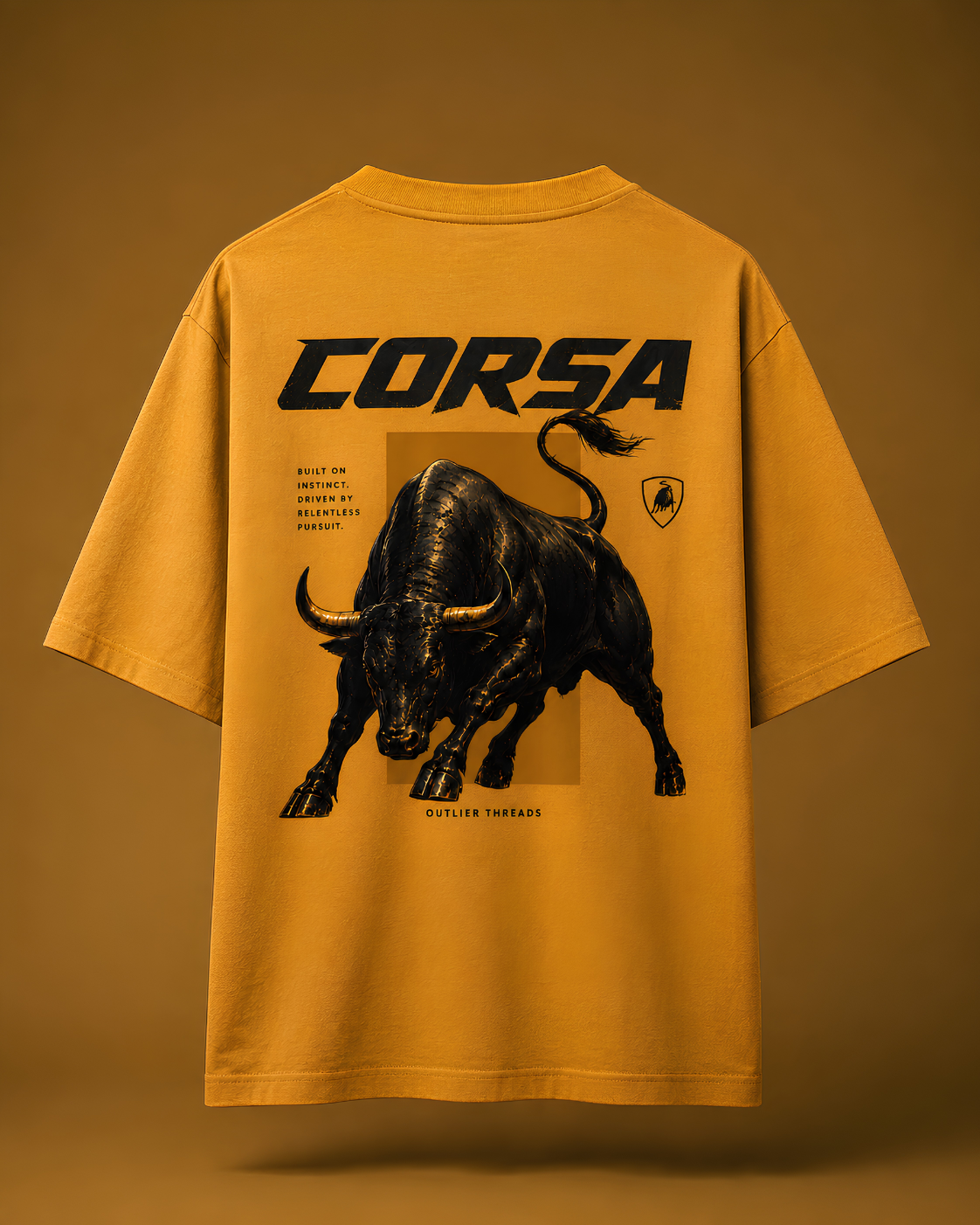 CORSA | Golden Yellow Oversized Bull Graphic T-Shirt | Chapter 002